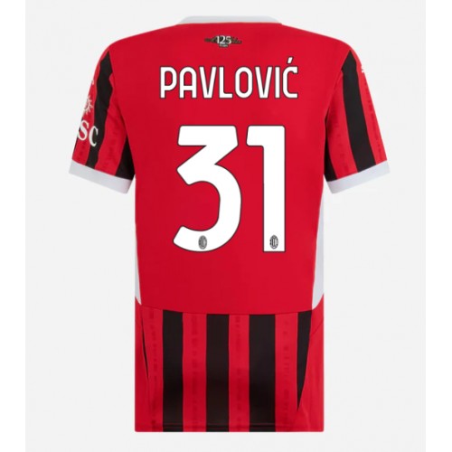 Fotbalové Dres AC Milan Strahinja Pavlovic #31 Dámské Domácí 2024-25 Krátký Rukáv